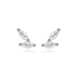 925 Silver Horse Eye Zircon Stud Earrings Ins Style Cartilage Piercing