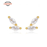 925 Silver Horse Eye Zircon Stud Earrings Ins Style Cartilage Piercing