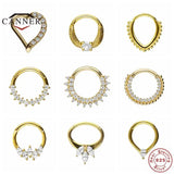 925 Silver Cartilage Stud Earrings Zircon Round Jewelry