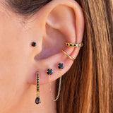 925 Silver CZ Zircon Stud Hoop Earrings for Women