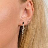 925 Silver CZ Zircon Stud Hoop Earrings for Women