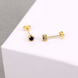 Green Turquoise Zircon CZ 925 Silver Ear Stud Earrings for Women