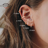 925 Silver Colorful Hoop Earrings for Women Piercing Round Earrings
