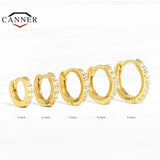 925 Silver Colorful Hoop Earrings for Women Piercing Round Earrings