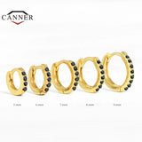 925 Silver Colorful Hoop Earrings for Women Piercing Round Earrings