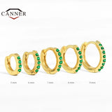 925 Silver Colorful Hoop Earrings for Women Piercing Round Earrings