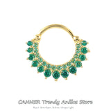 Green Zircon Cartilage Earring 925 Silver Studs