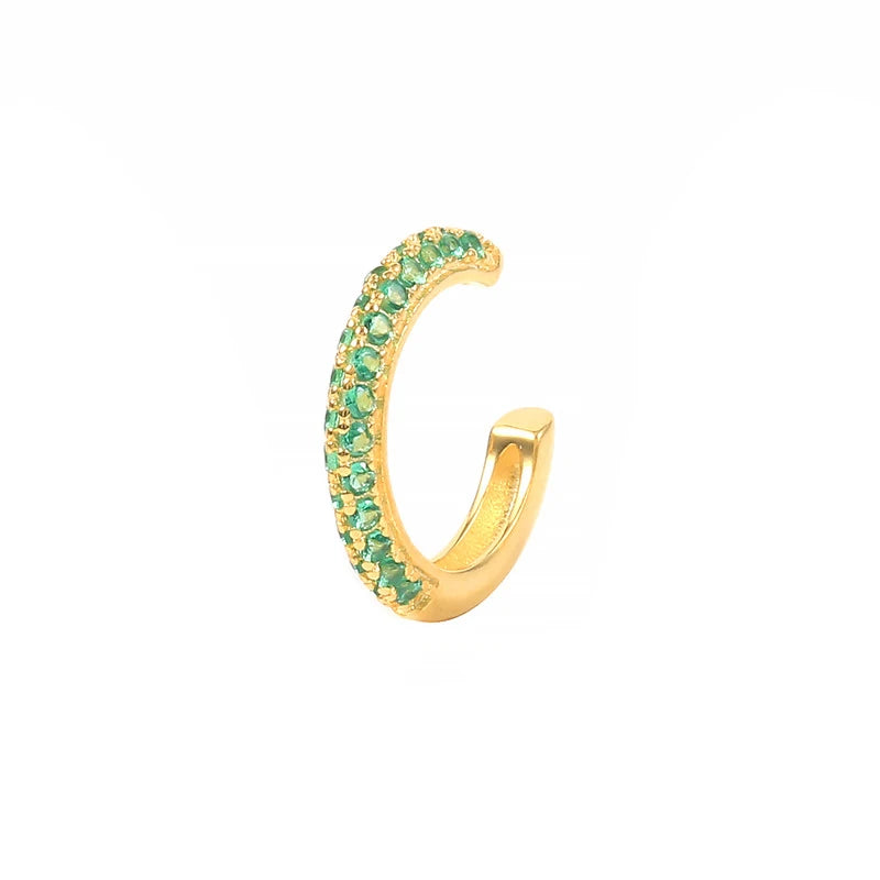 Green Zircon Cartilage Earring 925 Silver Studs