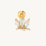 925 Silver Moon Eye Crown Ear Stud Earrings for Women