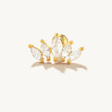 925 Silver Moon Eye Crown Ear Stud Earrings for Women