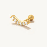 925 Silver Moon Eye Crown Ear Stud Earrings for Women