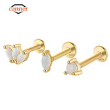 Opal 925 Silver Cartilage Flat Back Stud Earrings Women Jewelry