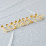 Opal 925 Silver Cartilage Flat Back Stud Earrings Women Jewelry