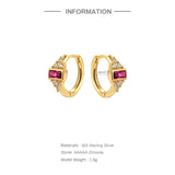 Colorful Zircon Hoop Earrings for Women