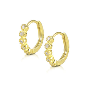 925 Silver Snake Huggie Earrings Zircon Circle Jewelry