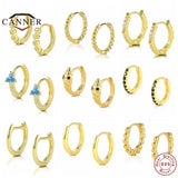 925 Silver Snake Huggie Earrings Zircon Circle Jewelry