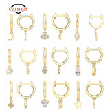 Zircon 925 Silver Round Piercing Hoop Earrings Women Fine Jewelry Christmas