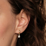 Zircon 925 Silver Round Piercing Hoop Earrings Women Fine Jewelry Christmas