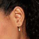 Zircon 925 Silver Round Piercing Hoop Earrings Women Fine Jewelry Christmas