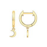 Zircon 925 Silver Round Piercing Hoop Earrings Women Fine Jewelry Christmas