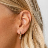 Zircon 925 Silver Round Piercing Hoop Earrings Women Fine Jewelry Christmas