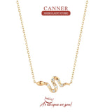925 Sterling Silver Snake Shape Necklace for Women