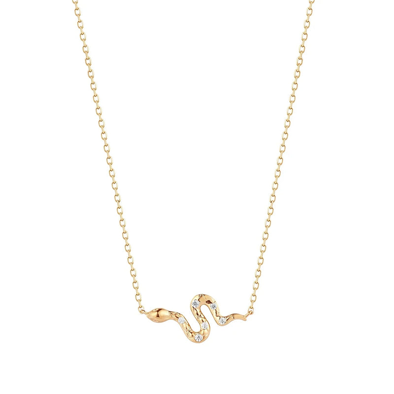 925 Sterling Silver Snake Shape Necklace for Women