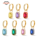 Colorful Enamel 925 Silver Drop Earrings for Women