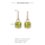 Crystal Diamond Earrings Silver 925 Zirconia Drop Earrings