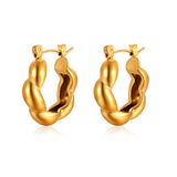 Stainless Steel Hoop Earrings 18K-Plated PVD Charm Women