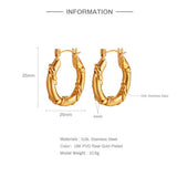 Stainless Steel Hoop Earrings 18K-Plated PVD Charm Women