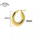 Smooth Ear Buckle Thick Hoops Earrings for Women 20/25/30mm