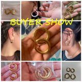 Smooth Ear Buckle Thick Hoops Earrings for Women 20/25/30mm