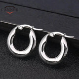 Smooth Ear Buckle Thick Hoops Earrings for Women 20/25/30mm