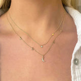 Star Lightning 925 Sterling Silver Necklace Women Initial Pendente Long Chain