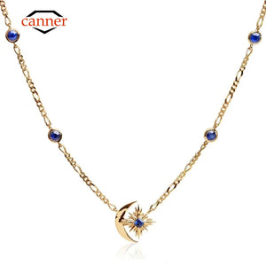 Sterling Silver Zircon Clavicle Chain Necklace for Women