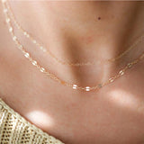 Star Moon Pin Layered Lace Chain Flash 925 Sterling Silver Necklace
