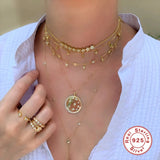 Sterling Silver Star Moon Pendant Necklace for Women