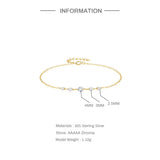 Sterling Silver S925 Gold-Plated Zircon Bracelet