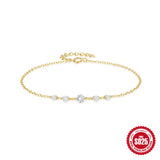 Sterling Silver S925 Gold-Plated Zircon Bracelet