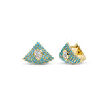 Opal & Zircon Round Stud Earrings for Women