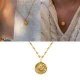 Sun Moon Clavicular Bone Necklace Silver 925 Zircon Women's Necklace