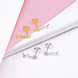925 Silver Rhinestone Piercing Earring Set