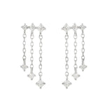 Tassel Crystal 925 Silver Earring Drop Earrings Fine Jewelry Christmas