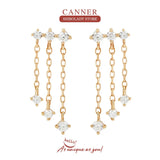 Tassel Crystal 925 Silver Earring Drop Earrings Fine Jewelry Christmas