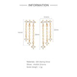 Tassel Crystal 925 Silver Earring Drop Earrings Fine Jewelry Christmas