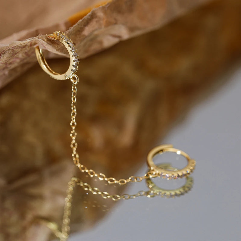 925 Sterling Silver Tassel Hoop Earrings Drop Pendientes