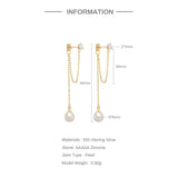 Tassel Pearl 925 Sterling Silver Earring Drop Earrings Gift