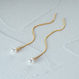 Tassel Pearls Sterling Silver Women Earrings Drop Wedding Party Jewelry