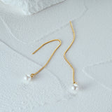 Tassel Pearls Sterling Silver Women Earrings Drop Wedding Party Jewelry